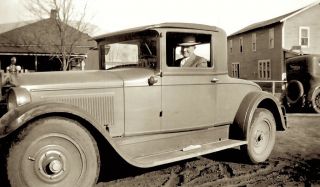 1930s Era Photo Negative Car Roadster On Muddy Road Driver Is All Business