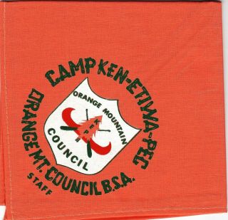 Boy Scout Camp Ken - Etiwa - Pec 1962 Staff N/c Orange Mountain Cncl Nj