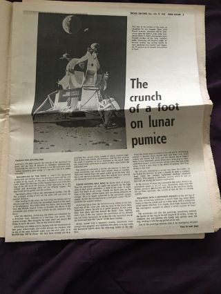 Chicago Sun - Times Apollo 11 Moon Landing special newspaper section July 13,  1969 6