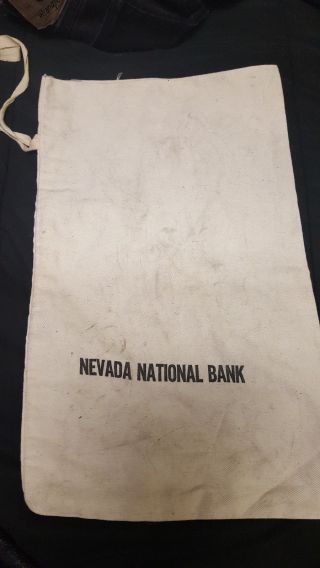 Vintage Canvis Coin Money Bags Nevada National Bank Canvas Money Bag Mb203