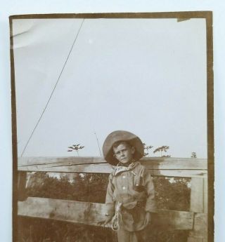 Vintage Photograph Little Boy Dressed As Cowboy Snapshot 2