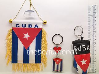 Cuba Cuban Flag Mini Banner Car Mirror Glass Window Cubano Boxing Glove Key Ring