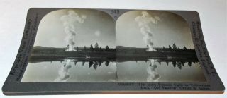 Antique Old Faithful Geyser In Action Yellowstone Park Keystone Stereoview