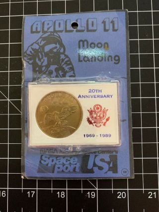 Vtg Nasa Kennedy Space Apollo 11 Moon Landing 20th Anniversary Coin