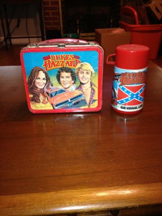 Vintage Aladdin The Dukes Of Hazzard Metal Lunchbox & Thermos 1980