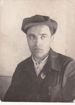 1937 Handsome Young Man In Cap Badge Gay Int Fashion Old Russian Antique Photo