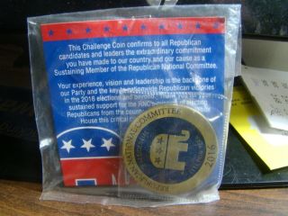 REPUBLICAN NATIONAL COMMITTEE CHALLENGE COIN AND PIN 2016 NIP Donald Trump 2
