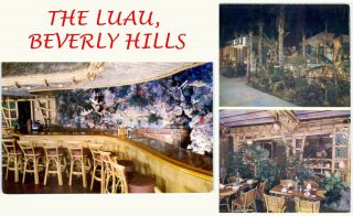 The Luau Restaurant,  Rodeo Dr,  Beverly Hills,  Ca Interiors 2 Postcards 1950s