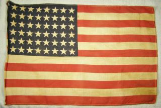 Vintage 48 Star Cotton American United States Flag 1912 - 1959 - 10 - 1/2 " X 16 - 1/4 "