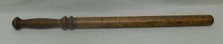 Vintage Solid Wood Billy Club (22 " Long,  3/4 Pounds) Security Guard,  Exl Cond.