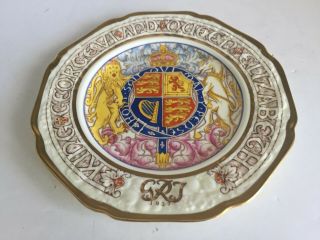 c1937 Paragon China KING GEORGE VI and Queen Elizabeth Coronation Plate 9 5/8 