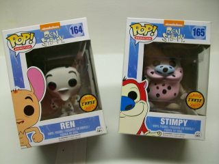 Funko Pop Ren And Stimpy " Ren And Stimpy " 164/165 Nib Chase Limited Edition
