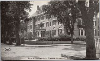 Eliot Hall Radcliffe College Cambridge Ma Vintage Postcard L06
