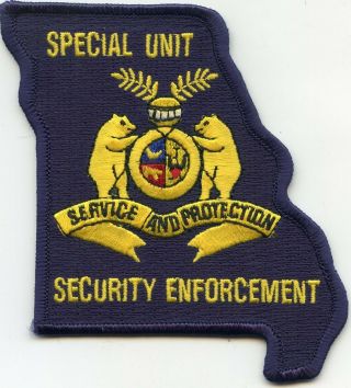 Missouri Mo State Shape Shaped Special Unit Security Enforcement Police Patch