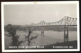 1930s Rppc,  Bridge Over Missouri River,  Washington,  Mo.