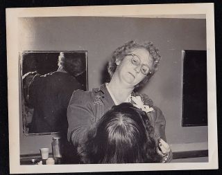 Antique Vintage Photograph Woman Fixing Another Woman ' s Hair - Mirror Reflection 2