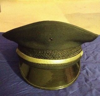 Vtg Cap Hat with Badge by Midway Cap Co.  Chicago Black - Security Officer 2
