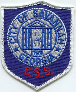 Savannah Georgia Ga Community Service Specialist Css Police Patch