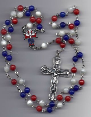 Knights Of Columbus Red/white/blue Stone Beads 6mm