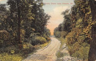 Odessa Missouri Pretty Drive Uphill On Tree - Lined Gravel Road 1914 Postcard