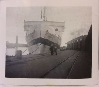 Vintage Old Wwii Photo Usahs Acadia Us Army Hospital Ship Manila Philippine Dock