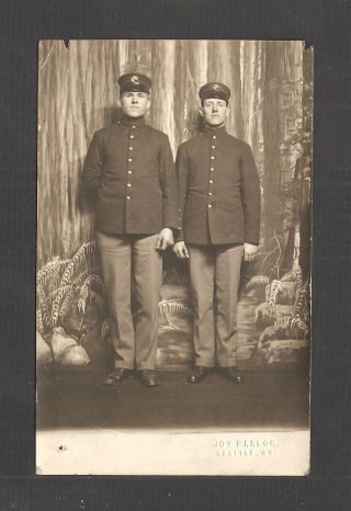 Vintage Real - Photo Postcard: 2 U.  S.  Marines - Joy Parlor,  Seattle,  Washington