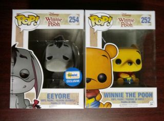 Funko Pop Exclusive Flocked Winnie The Pooh Bundle Gemini Eeyore Hot Topic Pooh
