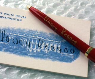 First Lady Nancy Reagan Gift Pen With Box & White House Card