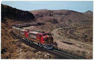Santa Fe Railroad Emd Fast Mail Train Kingman Az 1974 Vanishing Vistas Postcard