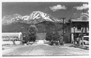 Rppc Mt.  Shasta City,  Ca Street Scene Eastman Photo Ca 1940s Vintage Postcard