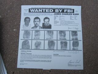 Fbi Wanted Poster,  1999 James Charles Kopp Abortion Doctor Murderer Ny