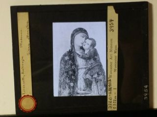Madonna,  Ambrogio Lorenzetti,  Magic Lantern Glass Slide,  Siena Monistero 2