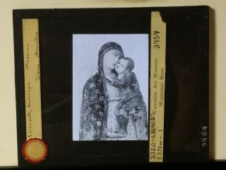 Madonna,  Ambrogio Lorenzetti,  Magic Lantern Glass Slide,  Siena Monistero 3