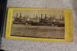 Antique Stereoview Mississippi River At St Louis Mo G O Fulton Truro Ns