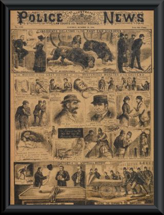 1888 Jack The Ripper Newspaper Cover Reprint On 100 Year Old Paper P029