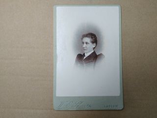 Cabinet Card Victorian Photograph Of A Lady By W E Sharp Of Ludlow