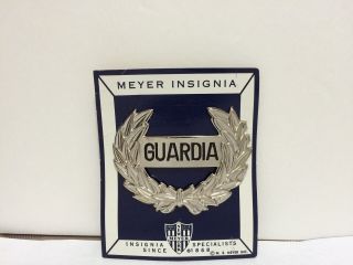 Puerto Rico Police : Guardia Hat Badge.  1950 To 1980 