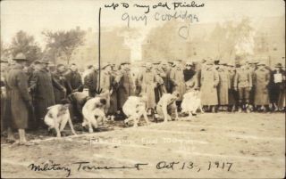 Wwi Era Military Tournament - Running Race Start 1917 Real Photo Postcard