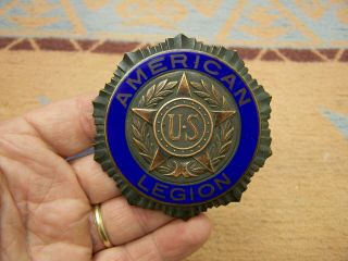 American Legion Us Star Car Truck Grill Badge License Plate Topper Or?