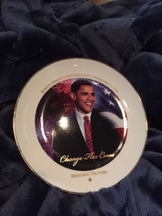 The American Historic Society Barack Obama First Issue Roger Cunningham 8 " Plate