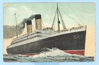 1911 Pc Canadian Pacific Line Empress Of Britain St John Passenger