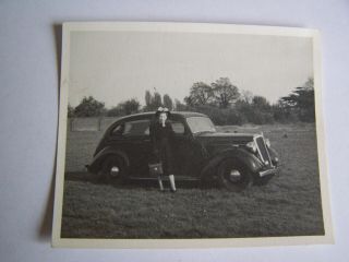 Vintage Photograph Lady With Vintage Car