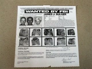 Vintage Fbi Wanted Poster,  Nov 2000,  James Whitey Bulger,  Boston Mob Boss