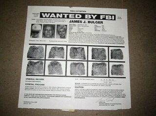 Vintage Fbi Wanted Poster,  June 1997,  James Whitey Bulger,  Boston Mob Boss