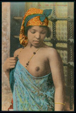 North Africa Ethnic Arab Nude Woman Old 1910 - 1920s Postcard De25