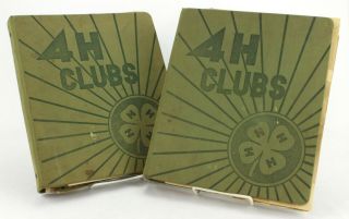 Vintage 1930s - 50s 4 - H Club Leader Binders Fair Ribbons Scrap Book York (373)