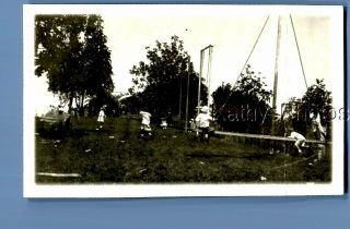 Found Vintage Photo C,  3114 Kids Sitting On Teeter Totter,  Slide