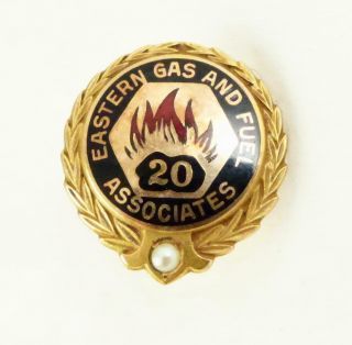 Vintage Eastern Gas & Fuel 20 Year Service Pin 10k Yellow Gold