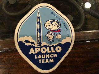 Vintage Nasa Snoopy Apollo Launch Team Sticker - Decal Nasa