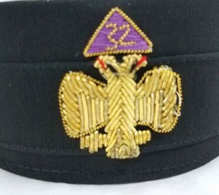 Scottish Rite Masonic double eagle 32 degree hat Freemason Shriner and emblem 7
